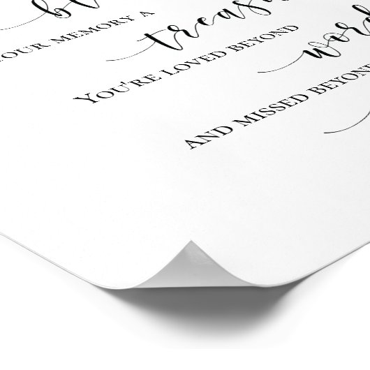 美エレガントしい思い出のメモリアル ポスター (角)