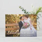 美エレガントしい書道の結婚写真 サンキューカード (スタンド正面)