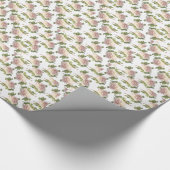 美エレガントしい白いアイボリーピンクのバラ ラッピングペーパー (角)