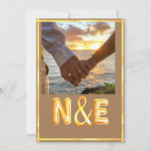 美エレガントしい素朴なオレンジ色の花招待状 招待状 (裏面)