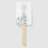 美エレガントしい紫色のボホの水色 ハンドファン (裏面)