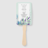 美エレガントしい紫色のボホの水色 ハンドファン (正面)