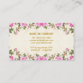 美エレガントしい花を淡いベージュ 名刺 (裏面)