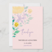 美エレガントしい薄紫ボホフローラ水彩 サンキューカード (正面)