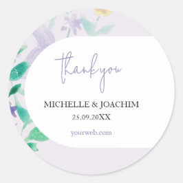 美エレガントしい薄紫ボホフローラ水彩 ラウンドシール