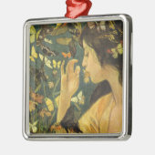 美エレガントしい蝶を持つ人 メタルオーナメント (左)