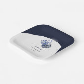 美エレガントしい青い白鳥の水彩画 ペーパープレート (傾斜あり)