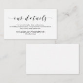 美エレガントしい黒結婚の詳細 エンクロージャーカード (正面/裏面)
