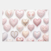 美エレガントしい3Dハート ラッピングペーパーシート (正面3)