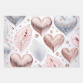 美エレガントしい3Dハート ラッピングペーパーシート (正面2)