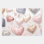 美エレガントしい3Dハート ラッピングペーパーシート (正面)