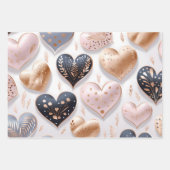 美エレガントしい3Dハート ラッピングペーパーシート (正面3)