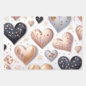 美エレガントしい3Dハート ラッピングペーパーシート (正面)