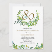 美エレガントしい80番目の誕生日招待状ウォー/マン 招待状 (正面)