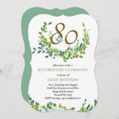 美エレガントしい80番目の誕生日招待状ウォー/マン 招待状 (正面/裏面)