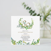 美エレガントしい80誕生日招待状女性 招待状 (スタンド正面)