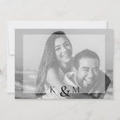 美エレガントしいB/W写真結婚のIII 招待状 (裏面)