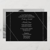 美エレガントしいB/W写真結婚のIII 招待状 (正面/裏面)