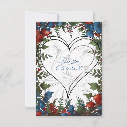 美エレガントしお洒落結婚い サンキューカード (正面)