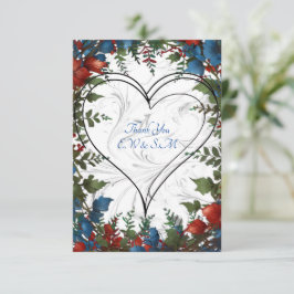 美エレガントしお洒落結婚い サンキューカード