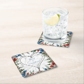 美エレガントしお洒落結婚い スクエアペーパーコースター (インサイチュ)