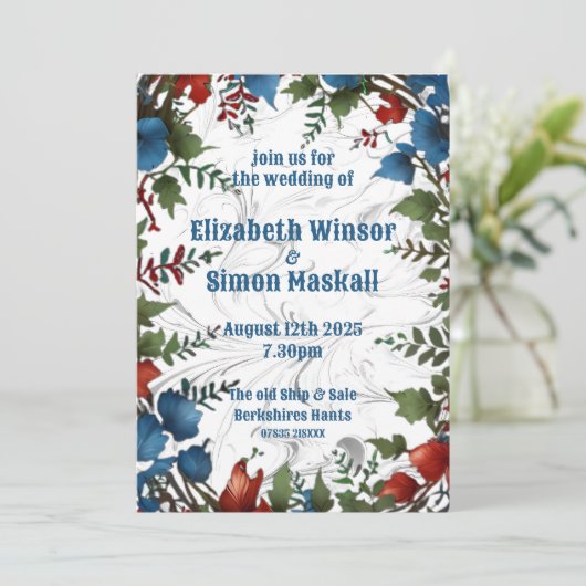 美エレガントしお洒落結婚い 招待状 (スタンド正面)