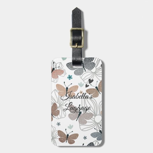 美エレガントスタイリッシュしい蝶パーソナライズされた ラゲッジタグ