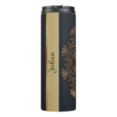 美エレガント黒金ゴールドフェイク曼荼羅 タンブラー (裏面)