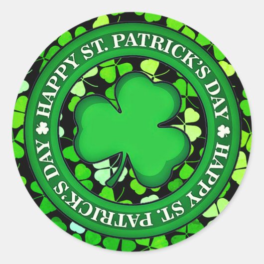 美カスタマイズ学HAPPY St. Patrick's Day ラウンドシール (正面)