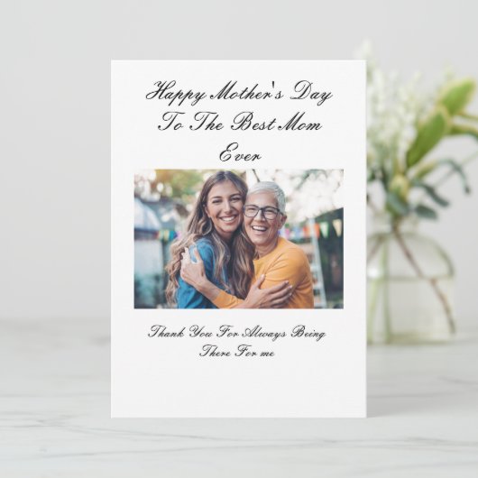 美カスタムしいフォトマザーズデイカード 招待状 (スタンド正面)