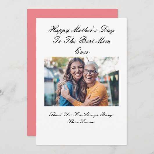 美カスタムしいフォトマザーズデイカード 招待状 (正面/裏面)