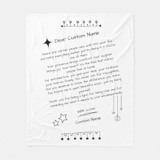 美カスタムしい人への手紙 フリースブランケット (正面)