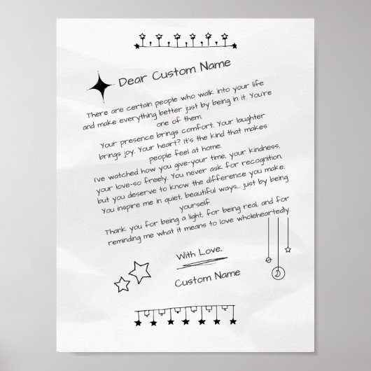 美カスタムしい人への手紙 ポスター (正面)