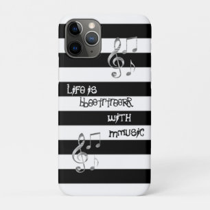 美カッコいいしい黒白の音楽 iPhone 11 PROケース