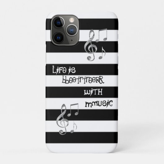 美カッコいいしい黒白の音楽 Case-Mate iPhoneケース (裏)