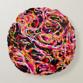 美カッコいいカラフルファンキー ラウンドクッション (正面)