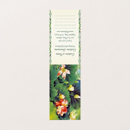 美カッコいい中国のしい蓮の花緑葉芸術 名刺 (外部フラット)