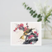 美カッコいい中国の茶のさくらんぼの木 ポストカード (スタンド正面)