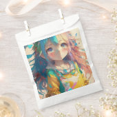 美カラフルしいアニメの少女が美しい日を フェイバーバッグ (クリップ留めされた状態)