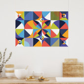 美カラフルしいユニーク抽象芸術 ポスター (キッチン)