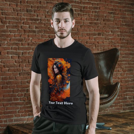 美カラフルしい女性ブラックインクフローTシャツ Tシャツ