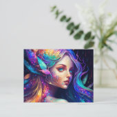 美カラフルしい妖精 ポストカード (スタンド正面)
