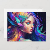 美カラフルしい妖精 ポストカード (正面/裏面)