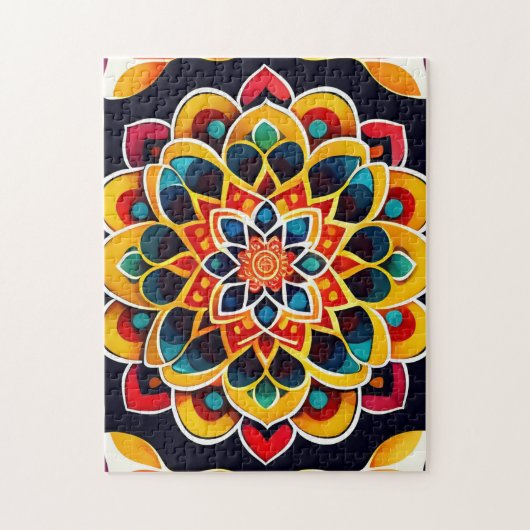 美カラフルしい曼荼羅 ジグソーパズル (縦)