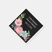 美カラフルしい水色のフローラ結婚ズ スタンダードカクテルナプキン (角)