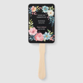 美カラフルしい水色のフローラ結婚ズ ハンドファン (正面)