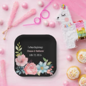 美カラフルしい水色のフローラ結婚ズ ペーパープレート (パーティー)