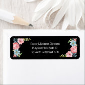 美カラフルしい水色のフローラ結婚ズ ラベル (インサイチュ)