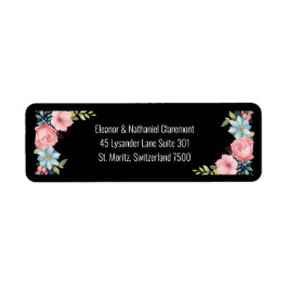 美カラフルしい水色のフローラ結婚ズ ラベル