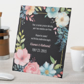 美カラフルしい水色のフローラ結婚ズ 台座サイン (インサイチュ)